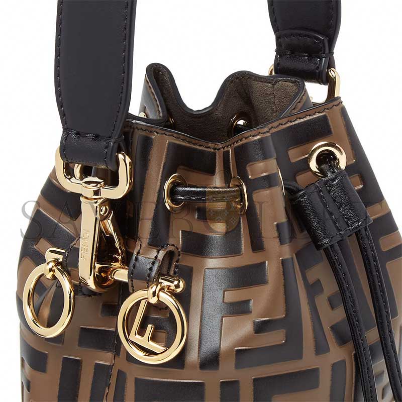 FENDI MON TRÉSOR BUCKET BAG IN BROWN (18*12*10cm)